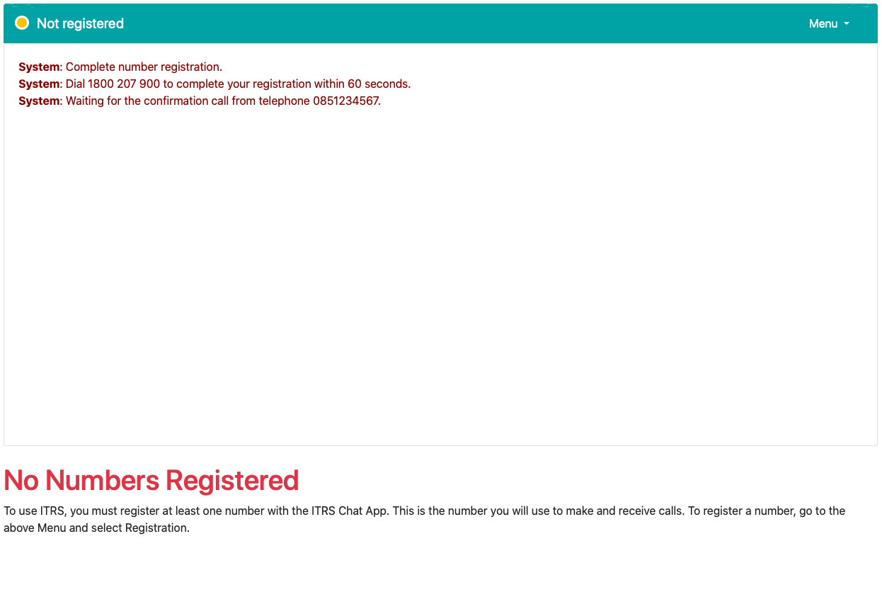 Screenshot of Registration Instructions